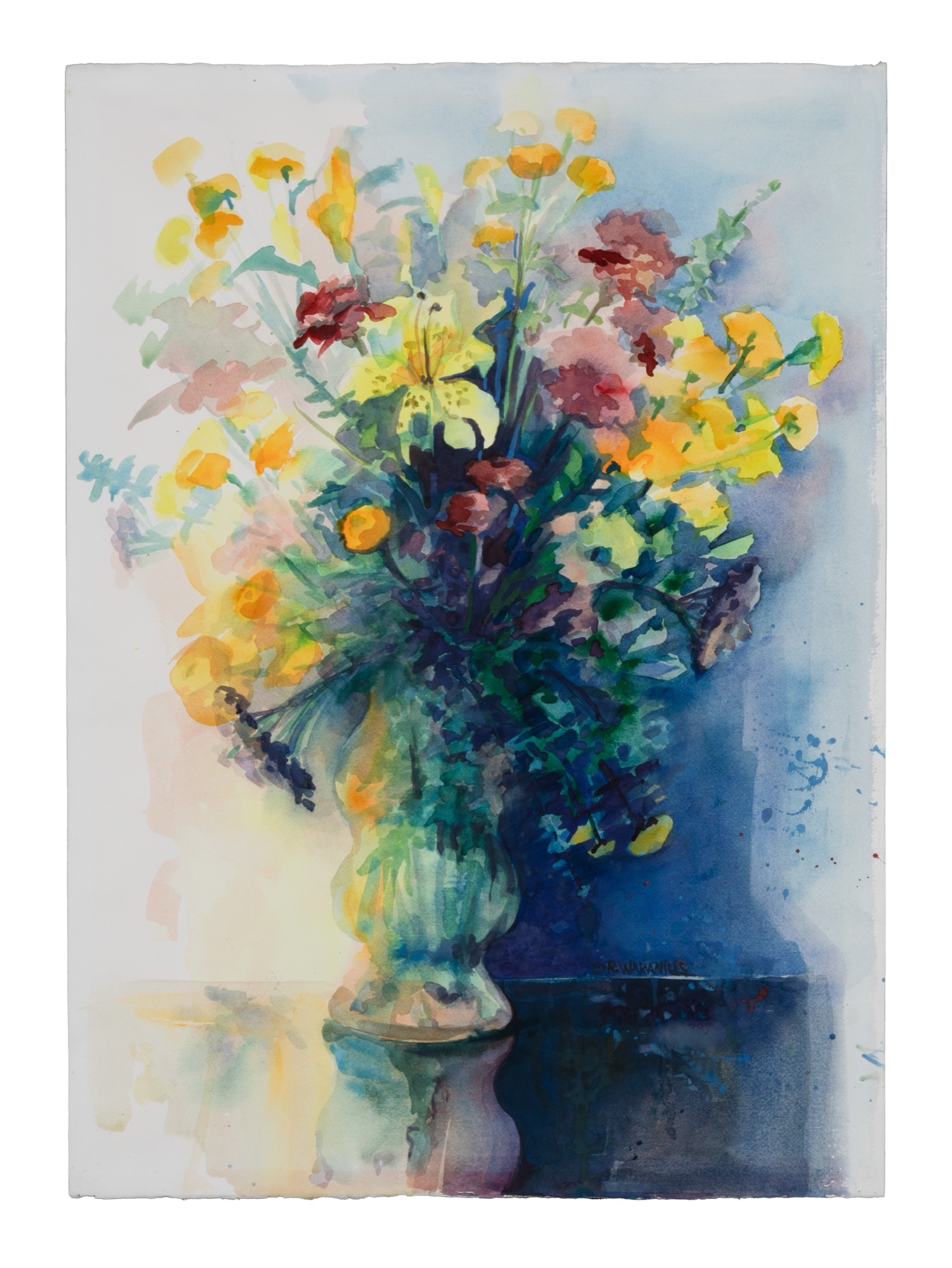 Wildflowers in a Yellow Vase